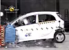 Mitsubishi i-Miev ble kollisjonstestet i 2011. Den fikk store strukturelle skader, og en dør åpnet seg under sidekollisjon. Foto: Euro NCAP