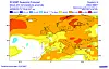 TremånedersvarselHver måned utgir det felleseuropeiske meteorologiske senteret i Reading i England ut et varsel for de neste tre månedene. Det er umulig å si noe detaljert om været med en slik tidshorisont, så dette er et estimat av hvordan temperaturen vil ligge i forhold til gjennomsnittet. Som det fremgår av illustrasjonen vil vå gå en varm ettersommer og høst i møte.