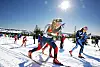 For å redusere miljøskadene og helsefaren for foreldre som smører ski, er det innført fluorforbud for skiløpere under 16 år. Bildet er fra Ungdomsbirken i 2016. Foto: Geir Olsen/Birken