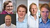 Disse fem var nominert til Årets unge rådgiver 2014. Nederst fra venstre og rundt med klokka: Kevin H. Medby i Norconsult, Ane Kvamshagen i Asplan Viak, Håkon S. Andersen i Dr Techn Olav Olsen, Lars Pettersvold i Multiconsult og Kim Paus i COWI.