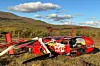 Bell 206L1-helikopteret etter havariet på Susenfjellet.