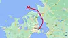 Lasteskipets rute frem til ulykken.