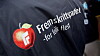 En tidligere utgave av partiets eplelogo. Apples første eple-logo ble tatt i bruk i 1977, mens Frp ikke kom med eplet sitt før tidlig på 1990-tallet.