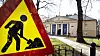 Oslo 20190411.Børsen i Oslo med veiarbeidskilt og 200år bander.Foto: Gorm Kallestad / NTB