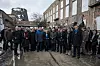 Statsminister Støre (til venstre) avbildet sammen med residenten for Europakommisjonen, Ursula von der Leyen, andre EU-ledere under et besøk ved et kraftig skadet kraftverk i Ukrainas hovedstad Kyiv tirsdag.