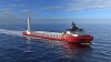 Vard Zerocoaster. Konsept for et bulkskip uten utslipp og med Flettner-rotor som utnytter vind til framdrift og elektrisk selvlossemaskin på traversplattform.