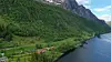 Terrenget langs fylkesvei 609 fra Heilevang mot Hestvika. Foto: Vestland fylkeskommune