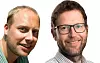 Pitsjer: Grunderne av Zivid Labs, Øystein Skotheim og Henrik Schumann-Olsen. Foto: Zivid Labs/montasje