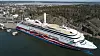 Viking Grace med rotorseil ferdig montert. Fergen går mellom Finland og Sverige.