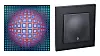 En sfære som kommer ut av en firkant er typisk for Victor Vasarelys kunstverk. Det samme i ELKO Plus. Foto: Schneider Electric