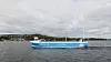 Modell av Yara Birkeland seiler autonomt i indre havnebasseng i Horten