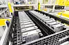 Bilde fra åpningen av Morrows batterifabrikk i Arendal, som viser de ferdige battericellene. Foto: Arash A. Nejad