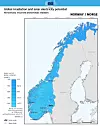 Figur 1: Solenergipotensialet i Norge (horisontal flate)