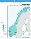Figur 3: Solenergipotensialet i Norge (Optimal vinkel).
