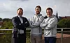 VIL TENKE STORT: F.v. Erik Hannisdal i Gaia Global, Henrik Skalmerud og Hallvard Eide i Bsure. Foto: Lars Rolland/Innovasjon Norge