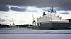 Marjata III kommer ut av frostrøyken og møter Marjata IV i Horten.