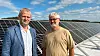 Investor Sondre Lindgren (til venstre) og energikonsulent Stig O. Valen har fått energiregnskapet på Langrønningen Handelspark til å gå i pluss.
