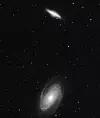 Dette bildet av galaksene M81 og M82 eksemplifiserer det utfallet av forskernes simuleringer der Melkeveien og Andromeda passerer hverandre på stor avstand – én million lysår unna hverandre. Dette var utfallet i omtrent halvparten av simuleringene. Illustrasjon: Nasa, Esa, STScI, Till Sawala (Universitetet i Helsingfors), DSS, J. DePasquale (STScI)