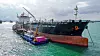 ROSA REVOLUSJON: En testversjon av ECOsubseas vaskerobotteknologi, Pink Panther, vasker skroget på «British Chief» i Singapore i 2024. Foto: ECOsubsea