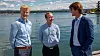 NTNU-studentene Ole-Christian Bjerkeset, André Egeli og Peter Nikolai Sundgaard har i sommer jobbet med et Accenture-prosjekt for sjømatselskapet Lerøy. Foto: TUM Studio