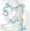 Status for delstrekningene av Bussveien. Illustrasjon: Rogaland fylkeskommune