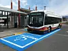 En 200 kW trådløs lader integrert i asfalten ved ett av Link Transits busstopp. Foto: Momentum Dynamics