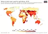 Svært mye av det dyrkbare landarealet er allerede utnyttet til matproduksjon. Skulle verden gå over til økologisk matproduksjon vill vi måtte dyrke opp mye mer eller redusere mengden mat. Illustrasjon: World Bank