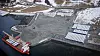 Tre skipslaster er ankommet, men det er fortsatt god plass på den spesialbygde Monstad kai. Foto: Statkraft