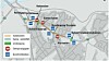 Kart over den planlagte utbyggingen Hafslund-Dondern på riksvei 22.