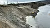Anlegg Øst Entreprenør i gang med erosjonssikring av Ådalselva langs E16 nord for Hønefoss.