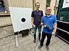 Jo Hellik Aabakken (t.v.) og Bjarte Myran i W5 Target gleder seg til bruken av lokalutviklede elektroniske målskiver når Landsskytterstevnet kommer til Kongsberg i august.