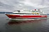 Gass: Verdens første passasjerferger med ren LNG-drift. Fjordline valgte 'lean burn-motorer' fra Rolls-Royce til sine to ferger på 170 meter og 27,5 meters bredde. De tar 600 biler og 1500 passasjerer. Marsjfart er21,5 knop.