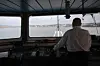 Bastø II med kaptein Torleif Bakken ved roret på vei mot kaia i Moss. Det står lite om utviklingen i fergetrafikk i perspektivanalysen.
