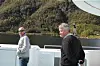 OVERVÅKER: Kaptein Rolf Kristiansen,rederiet Rødne og adm.dir. Tor Øyvin Aa på dekk for å bivåne flåteøvelsen på Rygertroll.