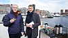 Statsminister Jonas Gahr Støre og energiminister Terje Aasland koste seg med svele da havvind-lisensene ble utlyst. Nå er det klart at fem selskaper kan delta i auksjonen i mars. Foto: Eirik Helland Urke