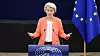 EU-kommisjonens president, Ursula von der Leyen, holdt tale i Europaparlamentet onsdag i forrige uke. Hun meldte blant annet at EU vil granske om kinesiske biler får subsidier fra kinesiske myndigheter. Foto: EU-kommisjonens medietjeneste