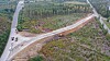 Flommen etter Hans gjorde at Ådalselva vasket ut terrenget og skapte rasfare for E16 ved Follum på Hønefoss.