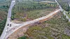 Flommen etter Hans gjorde at Ådalselva vasket ut terrenget og skapte rasfare for E16 ved Follum på Hønefoss.