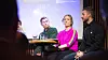 Sjømat Norges Ole Fretheim (t.v.), REV Oceans Nina Jensen og WWFs Fredrik Myhre i diskusjon om marine næringsparker, som i praksis er at flere næringer drives på samme sted.