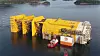 Aasta Hansteen har blitt flyttet av tungløftefartøyet Ocean Vanguard, og flyter nå ved Høylandsbygd i Sunnhordland. Foto: Espen Rønnevik/Statoil
