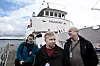 Justisminister Knut Storberget (Ap) fulgte øvelsen fra svenskeferga 'Sagasund'.