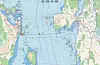 Horten-Moss-sambandet er Norges travleste og krysser hovedleden til Oslo. Horten til venstre og Moss til høyre. .