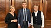 Sunniva Rose og Jonny Hesthammer (t.h.) fra Norsk Kjernekraft AS hadde et tre timer langt møte med forskningsminister Ola Borten Moe.