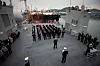 Oppstilling og kommandoheis på overtakelsesseremonien for KNM «Maud». Foto: Marius Vågenes Villanger / Forsvaret