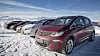 Opel Ampera-e (nærmest), Nissan Leaf, Hyundai Ioniq, VW e-Golf og BMW i3 ved Panoramavegen i nærheten av Vaset i Valdres i Vestre Slidre kommune. Foto: Per Erlien Dalløkken