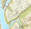 Kartutsnittet viser hvor anleggsområdet ligger (svart firkant). Rød firkant angir cirkaplassering av rigg/anhukningsplass. Illustrasjon: Statens vegvesen