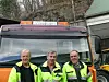 Vegpatruljen i Bærum har base på Østerås, og her er tre av de fire som rykker ut når noe har skjedd: Fra venstre Tormod Muldbakken, Egil Dølerud og Ole Johnny Jordheim.