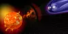 Illustrasjonen fra Nasa Goddard Space Flight Center viser hvordan masse fra utbrudd på solen beveger seg mot jordens magnetfelt. Foto: Nasa/Flickr.com CC BY 2.0