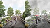 Slik tenker landskapsarkitektene seg at overvann kan håndteres. I dag er lovverket utydelig når det kommer til ansvar for vann på avveie og erstatningsansvar. Det er et problem.