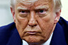 USAs president Donald Trump under et møte med den sør-afrikanske presidenten Cyril Ramaphosa tilbake i mai.